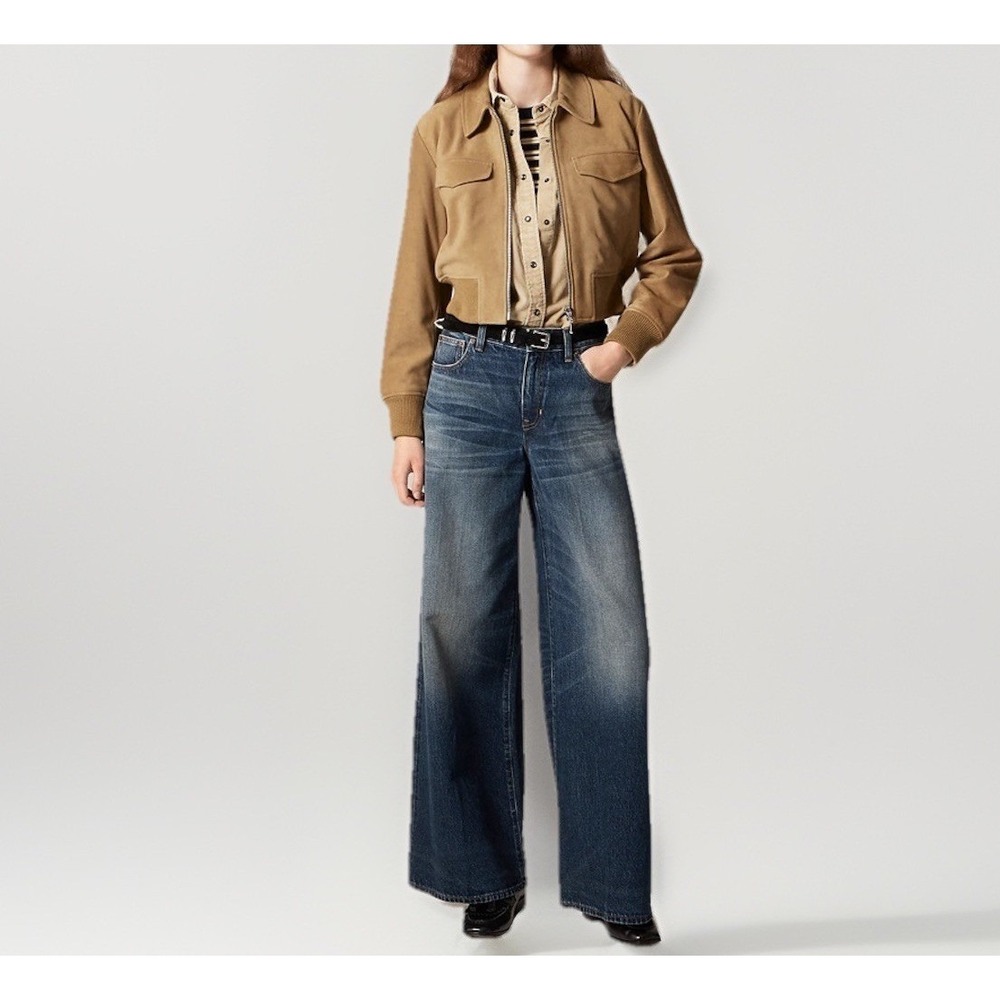 NWT J.Crew Mid-Rise Superwide Leg Jean Palazzo 28 Medium Wash Boho Blue Denim